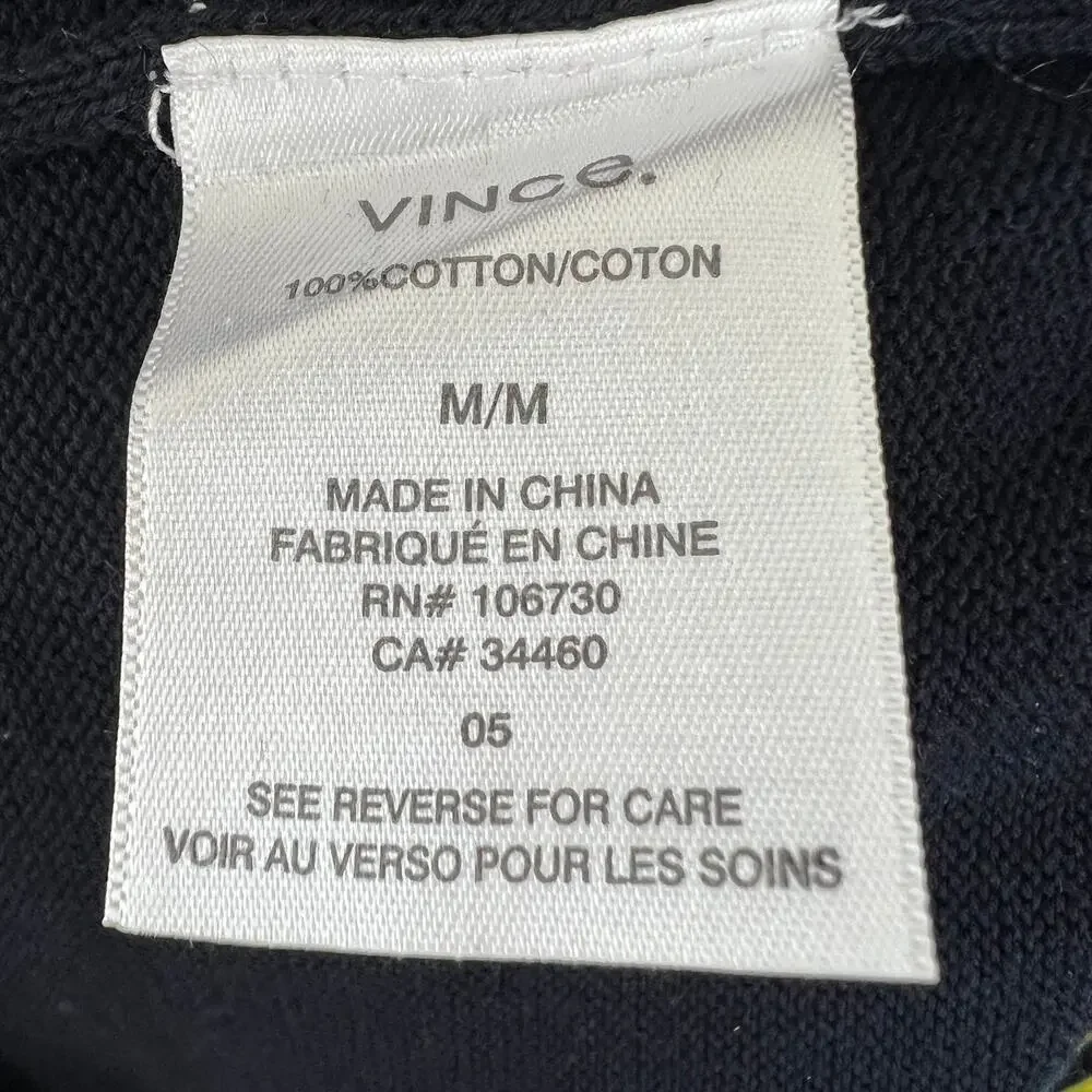 VINCE Mens Blue Cotton V-Neckline Long Sleeve Zip Front Cardigan w/ Pockets Sz M